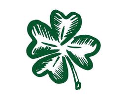 st. Patricks dag. retro stil emblem blad klöver. vektor