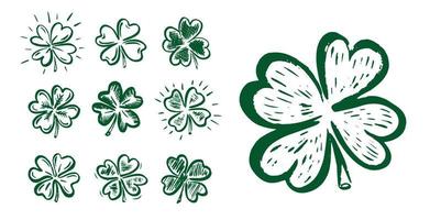 st. Patricks Tag. Embleme im Retro-Stil Kleeblatt. vektor