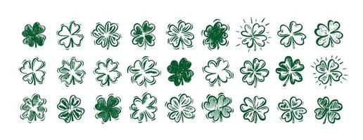 St. Patricks Day, Kleeblatt, handgezeichnete Illustrationen vektor