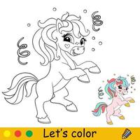 Kinder färben Cartoon-Einhorn-Charakter-Vektor-Illustration 1 vektor
