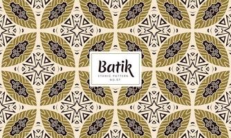 batik indonesiska kawung traditionell dekorativ blommig mönster vektor guld