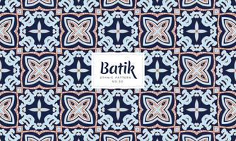 batik indonesisch kawung traditionelle blumenmuster vektor blau
