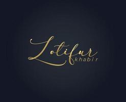 Unterschriften von Lotifur Khabir Logo-Design-Vektorvorlagen vektor