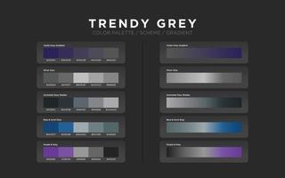 grå Färg paletter, Färg system, Färg gradienter. uppsättning av modern webb design Färg element för grafisk layout, hemsida mall, ui ux design. vektor