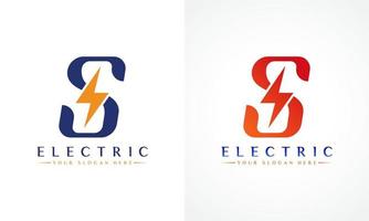 s brev logotyp med blixt- åska bult vektor design. elektrisk bult brev s logotyp vektor illustration.