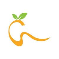 Mango-Logo flach und Symbol-Design-Vektor-Vorlage vektor