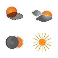 Sonne-Vektor-Illustration-Icon-Logo und Symboltemplate-Design vektor