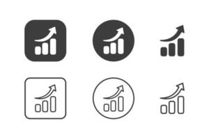 Erhöhen Sie das Icon-Design 6 Variationen. isoliert auf weißem Hintergrund. vektor