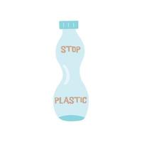 Plastikflasche mit Aufschrift Stoppplastik. Vektor