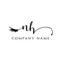 initial nh logo handschrift schönheitssalon mode moderner luxus brief vektor