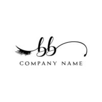 första bb logotyp handstil skönhet salong mode modern lyx brev vektor