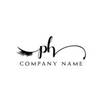 anfänglicher ph logo handschrift schönheitssalon mode moderner luxus brief vektor