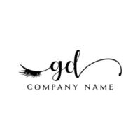 initial gd logo handschrift schönheitssalon mode moderner luxus brief vektor