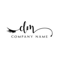 initial dm logo handschrift schönheitssalon mode modern luxus brief vektor