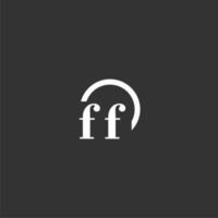 ff Anfangsmonogramm-Logo mit kreativem Kreisliniendesign vektor