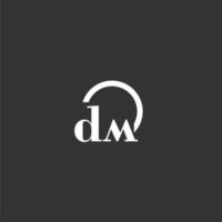 dm-Anfangsmonogramm-Logo mit kreativem Kreisliniendesign vektor