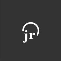 jr första monogram logotyp med kreativ cirkel linje design vektor