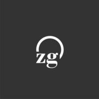 zg Anfangsmonogramm-Logo mit kreativem Kreisliniendesign vektor