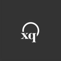 xq anfängliches Monogramm-Logo mit kreativem Kreisliniendesign vektor