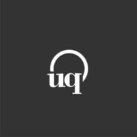 uq Anfangsmonogramm-Logo mit kreativem Kreisliniendesign vektor