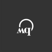 mq Anfangsmonogramm-Logo mit kreativem Kreisliniendesign vektor