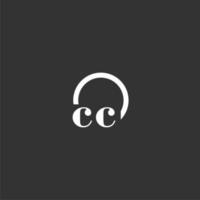 cc Anfangsmonogramm-Logo mit kreativem Kreisliniendesign vektor