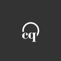 cq Anfangsmonogramm-Logo mit kreativem Kreisliniendesign vektor