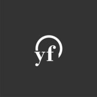 yf-anfangsmonogrammlogo mit kreativem kreisliniendesign vektor