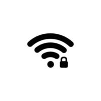 Wifi einfache flache Symbolvektorillustration. Symbol für WLAN-Sperre vektor