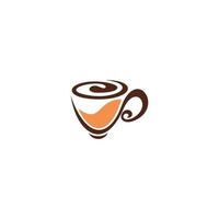 grünes Kaffee-Logo-Design, Kaffeetassen-Logo vektor