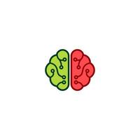 hjärna logotyp design, hjärna lampa vektor
