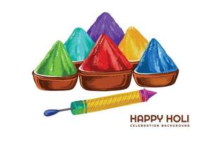 festival der farben feier glücklich holi karte urlaub hintergrund vektor