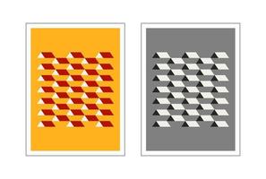 Bauhaus-Plakat. zwei abstrakte vertikale Poster mit Zylindern. vektor
