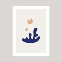 abstraktes Poster mit Meereskorallenzeichnung im Stil von Henry Matisse. vektor