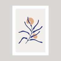 abstraktes Poster mit Meereskorallenzeichnung im Stil von Henry Matisse. vektor