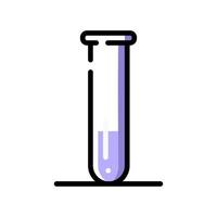 Chemiekolben aus Glas. ein lila Glasröhrchen. vektor