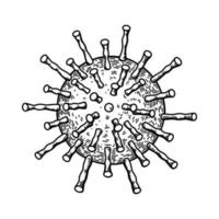 hand gezeichnetes epstein-barr-virus isoliert auf weißem hintergrund. realistische detaillierte wissenschaftliche vektorillustration im skizzenstil vektor