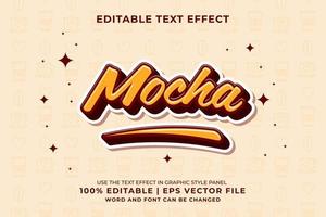 editierbarer texteffekt - mokka 3d cartoon template style premium vektor