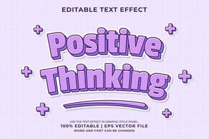 redigerbar text effekt - positiv tänkande tecknad serie mall stil premie vektor