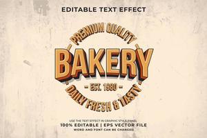 Bearbeitbarer Texteffekt - Premium-Vektor im Stil der Bäckerei-Vintage-Logo-Vorlage vektor