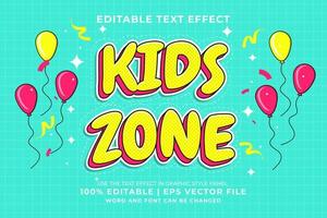 Bearbeitbarer Texteffekt - Premium-Vektor im Cartoon-Vorlagenstil für Kinderzonen vektor