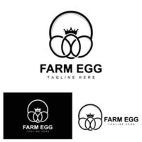 ei-logo, eierfarm-design, hühnerlogo, asiatischer essensvektor vektor