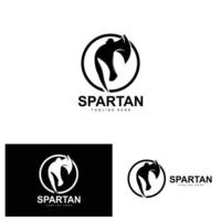 spartanisches Logo, Kriegshelm-Anzugsvektor, barbarische Rüstungsikone, Wikinger, Fitness-Fit-Design, Fitness vektor