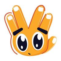 trendige Emoji-Hand vektor