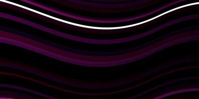 mörk lila vektormall med böjda linjer. vektor