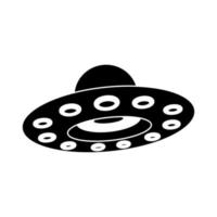 UFO-Symbolvektor. fliegende Untertasse Abbildung Zeichen. Außerirdisches Symbol oder Logo. vektor