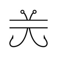 Symbolvektor für Angelhaken. Angeln Abbildung Zeichen. Fischsymbol oder Logo. vektor