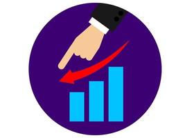 cirkel ikon klämma konst ner förlust grafisk Diagram illustration finansiera företag