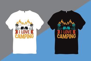 Ich liebe Camping-Zitat-T-Shirt vektor