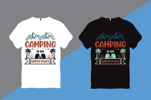 Camping ist mein Campingzitat-T-Shirt des glücklichen Platzes vektor